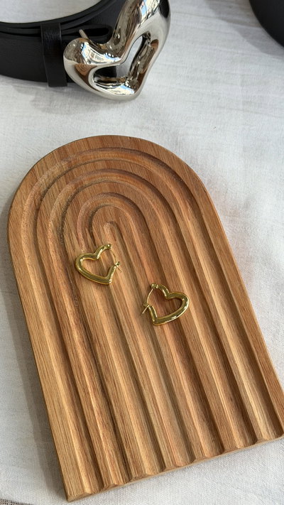 Argollas corazón dorado 