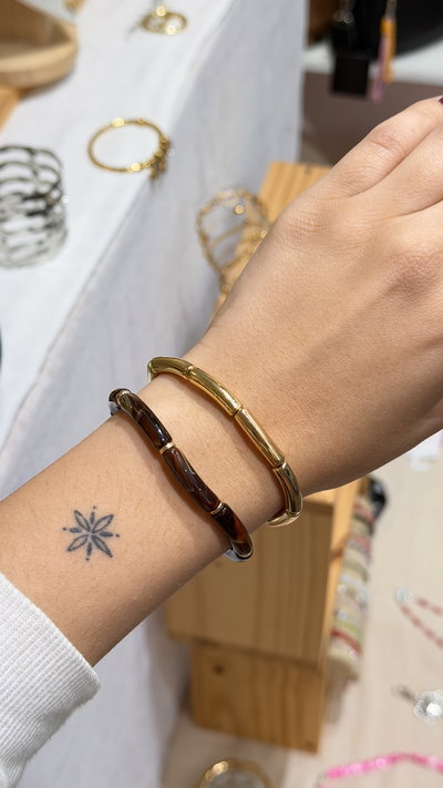 Pulsera doble marrón 