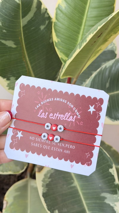 Pulsera amistad estrella roja 