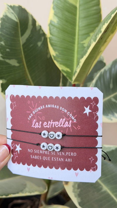 Pulsera amistad estrella negra 