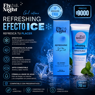 Gel lubricante fly night 70ml frío refreshing