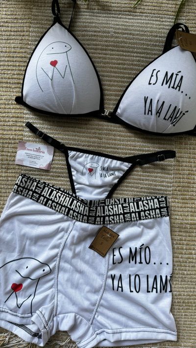 Conjunto pareja 3 piezas con boxer
