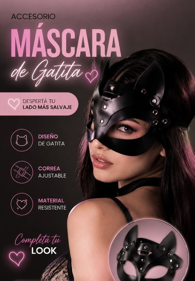 Antifaz gatita cuero