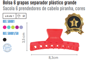 Bolsa 6 broches separador plástico grande REF. 50081