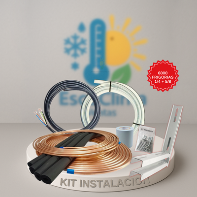 Kit de Instalacion 6000 Frigorias Equipo: 1/4 + 5/8 + MENSULA + KIT BULONERIA