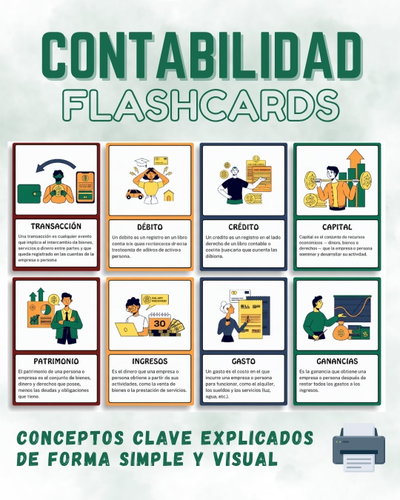 Flashcards de Contabilidad- Tarjetas Visuales con conceptos