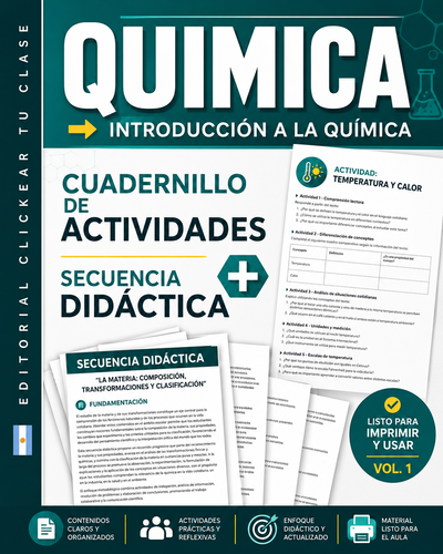 SECUENCIA DIDACTICA + CUADERNILLO DE ACTIVIDADES DE QUÍMICA – INTROD A LA QUIMICA- VOL. 1