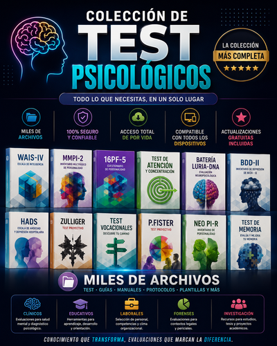  MEGA PACK TEST PSICOLÓGICOS + MILES DE ARCHIVOS 