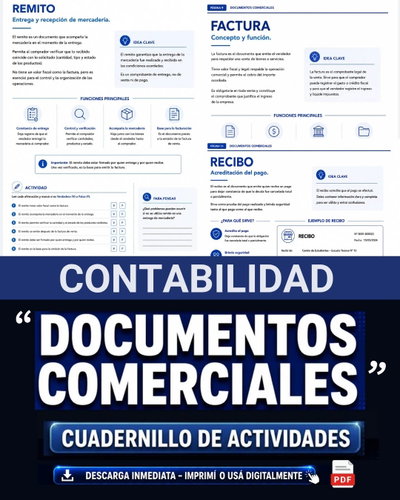 CUADERNILLO DE ACTIVIDADES – CONTABILIDAD- DOCUMENTOS COMERCIALES