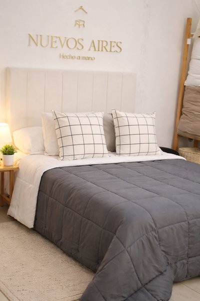 Acolchado reversible Gris