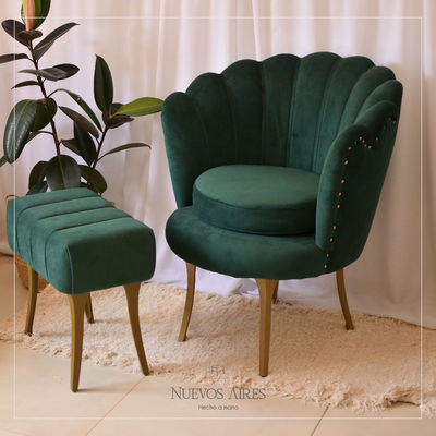 SILLON PÉTALO PATAS METALICAS