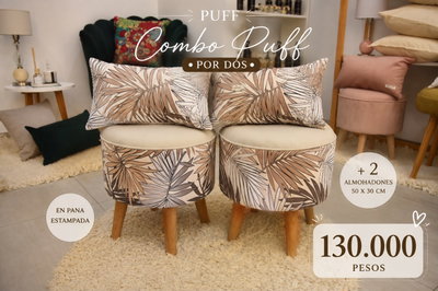 Puff Lucero x 2 + Almohadones