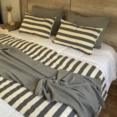Pack Almohadón Alma  - 50 x 70 - Tusor Bastón gris