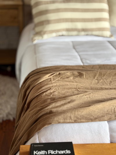 Pie de cama gasa kaki 250 x 1