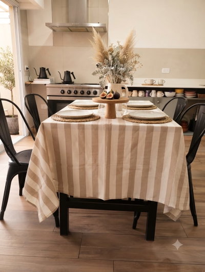 Mantel  "Oslo" Tusor Bastón Beige