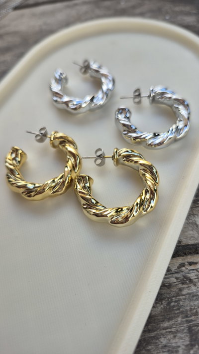 Aros acrilico, pasante de acero quirúrgico 