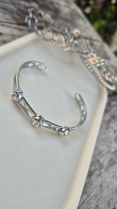 Esclava con brillos - acero quirúrgico 