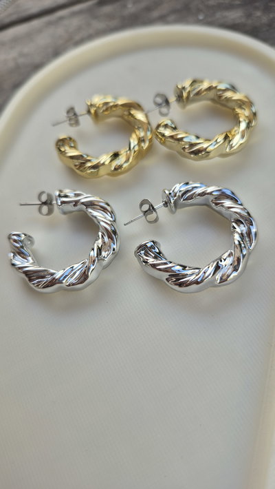 Aros acrilico, pasante de acero quirúrgico 