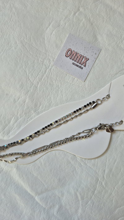 Tobillera con cadena y strass