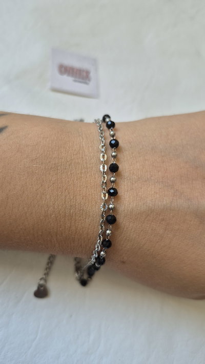 Tobillera con cadena y cristales 