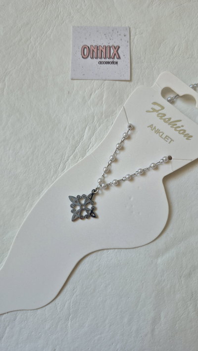 Tobillera perlas y nudo de bruja 