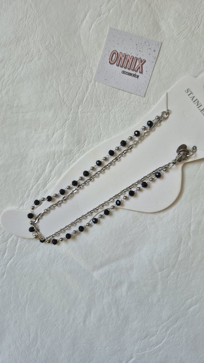 Tobillera con cadena y cristales 