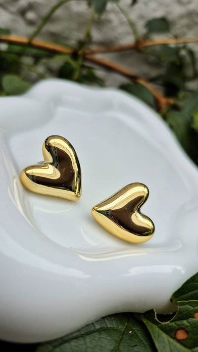 Aros corazon acrilico