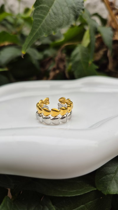 Anillo regulable corazones 