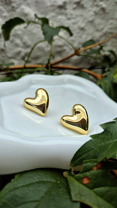 Aros corazon acrilico