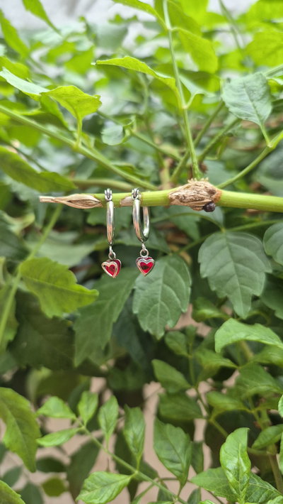 Aros con corazon cristal