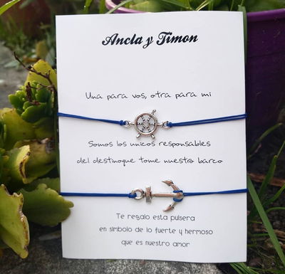 Pulseras ancla y timón  