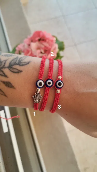Pulsera ojo turco macramé 