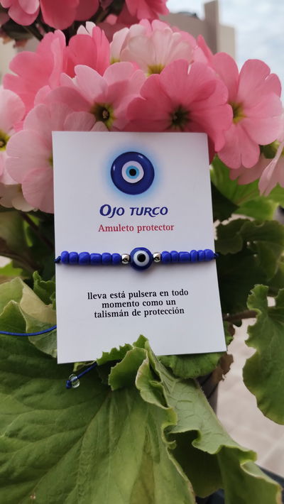 Pulsera ojo turco con mostacillas 