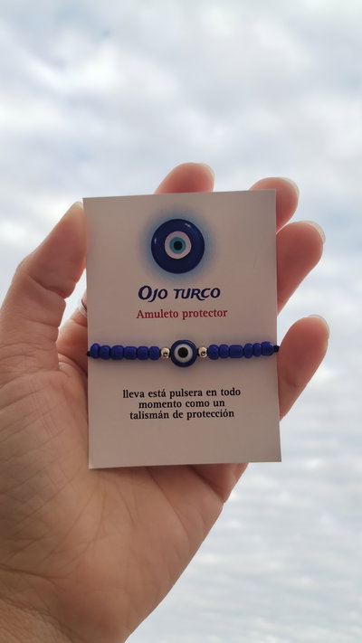 Pulsera ojo turco con mostacillas 