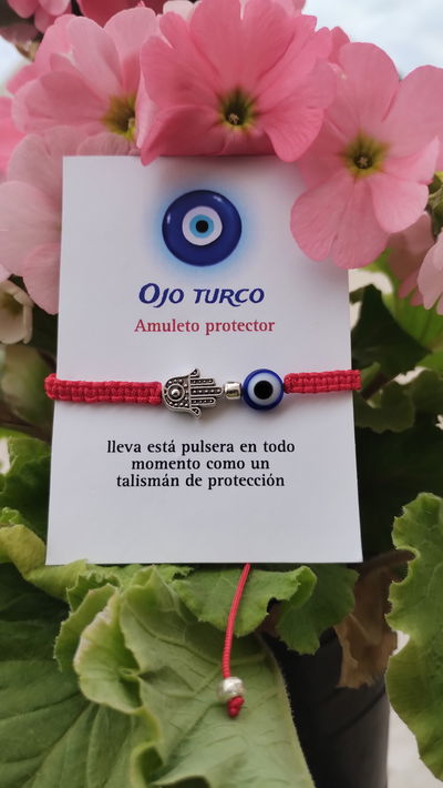 Pulsera mano Fátima + ojo turco 