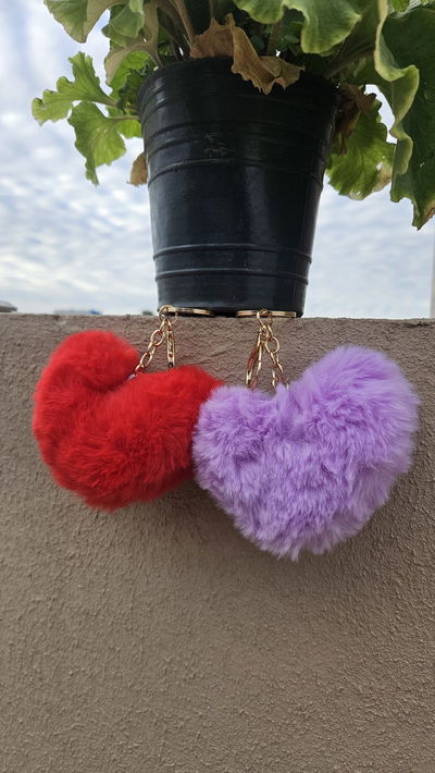 Llavero corazón pompom