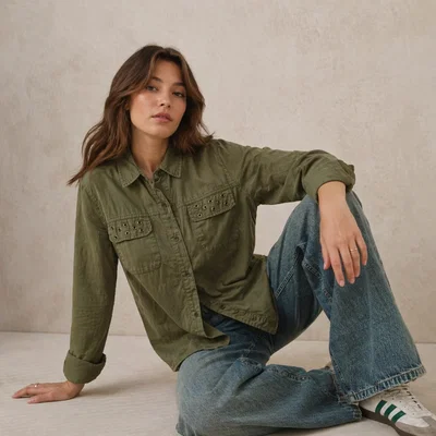 Camisa Gabardina Verde 