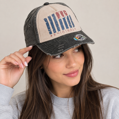 Gorra Vintage Gris con Estampa 