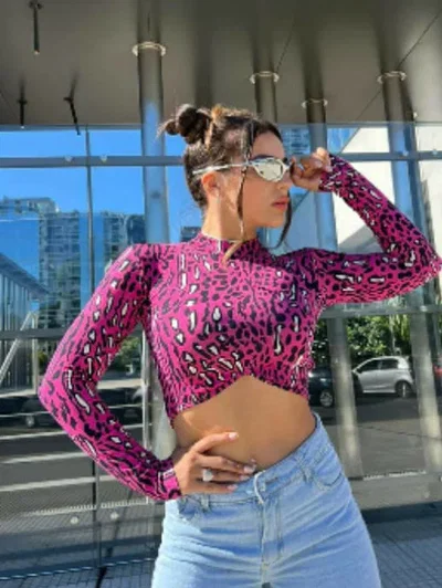 Top Modal Fucsia Animal Print 