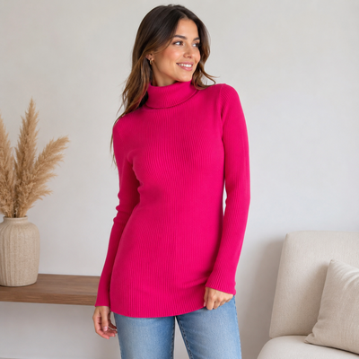 Polera Lana Fucsia 