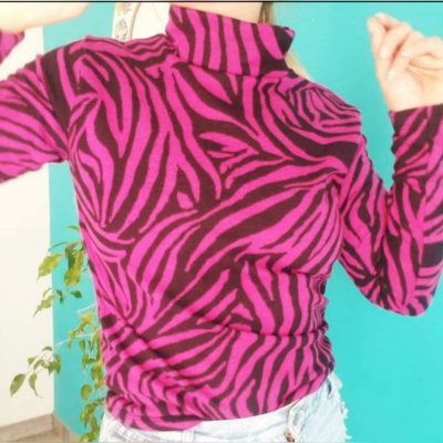 Polera Lanilla Fucsia Print 