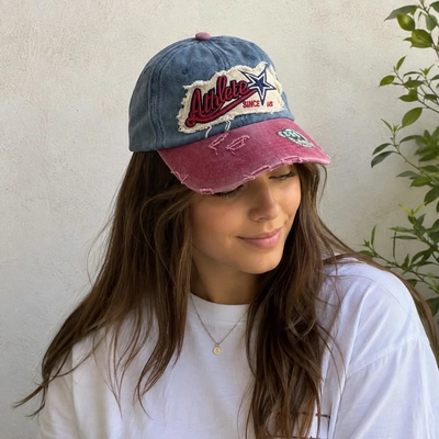 Gorra Vintage Bordo y Azul 