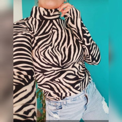 Polera Lanilla Blanca Print 