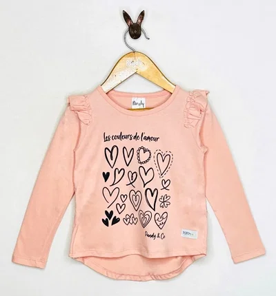 Remera nena lisa con estampa - Cod. 25249