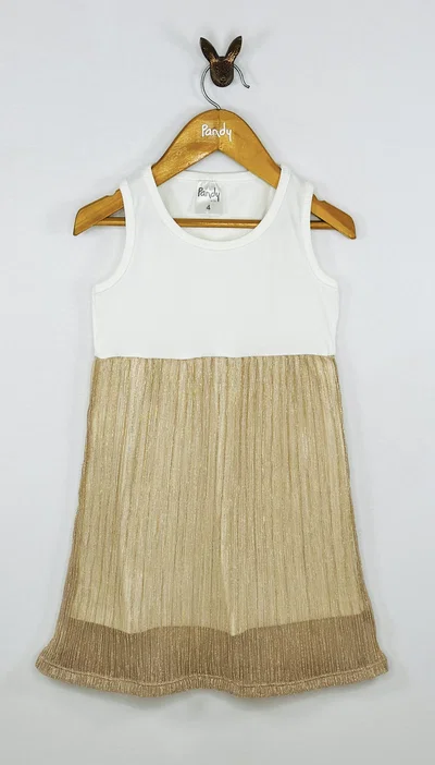 Vestido nena plisado lurex - 25743