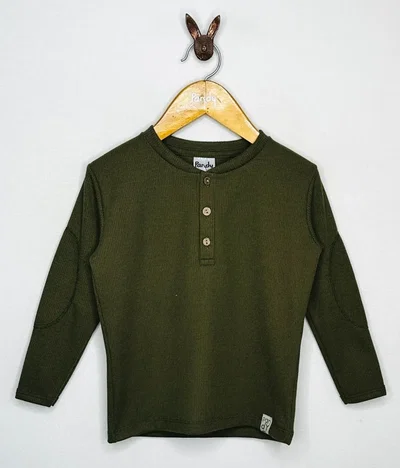 Remera nene waffle coderas botones - 24115