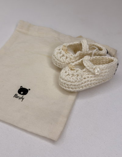 Escarpines tejidos hilo con bolsa - Da059