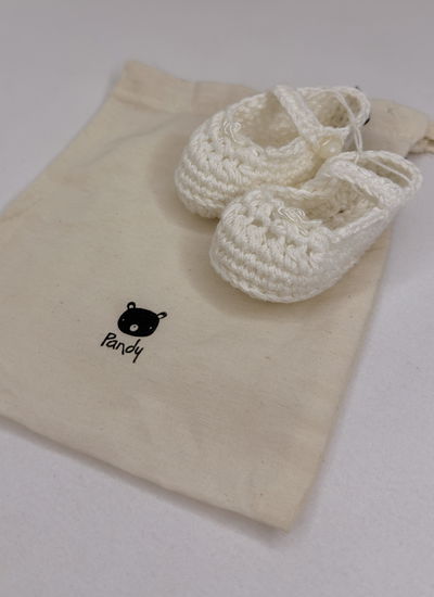 Escarpines tejidos hilo con bolsa - Da059