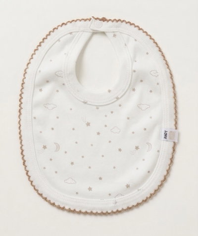 Babero interlock estampado con picot - BB605