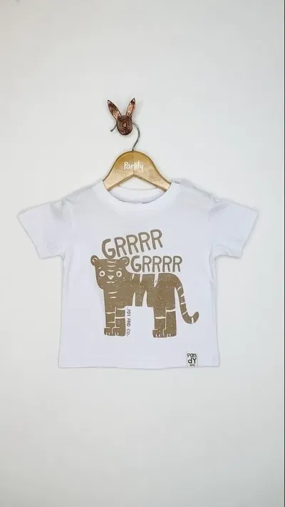 Remera Bebe lisa con estampa Grr - 21543